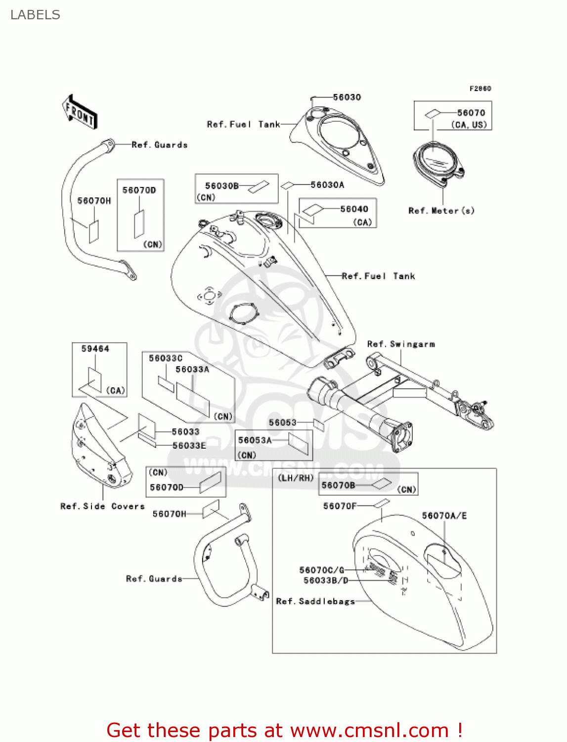 LABELS VN1600G6F VULCAN 1600 NOMAD 2006 USA CALIFORNIA CANADA