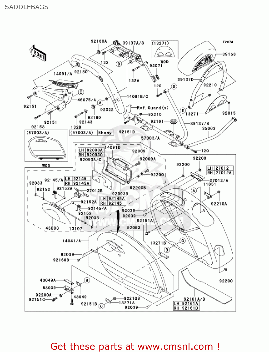 SADDLEBAGS VN1600G6F VULCAN 1600 NOMAD 2006 USA CALIFORNIA CANADA