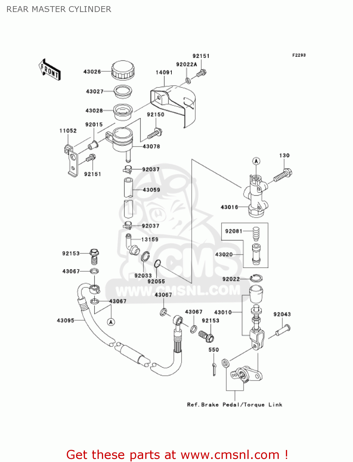 REAR MASTER CYLINDER VN1600G6F VULCAN 1600 NOMAD 2006 USA CALIFORNIA CANADA