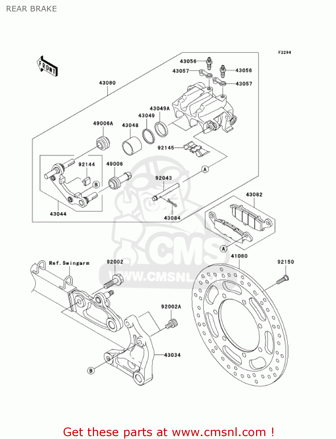 REAR BRAKE VN1600G6F VULCAN 1600 NOMAD 2006 USA CALIFORNIA CANADA
