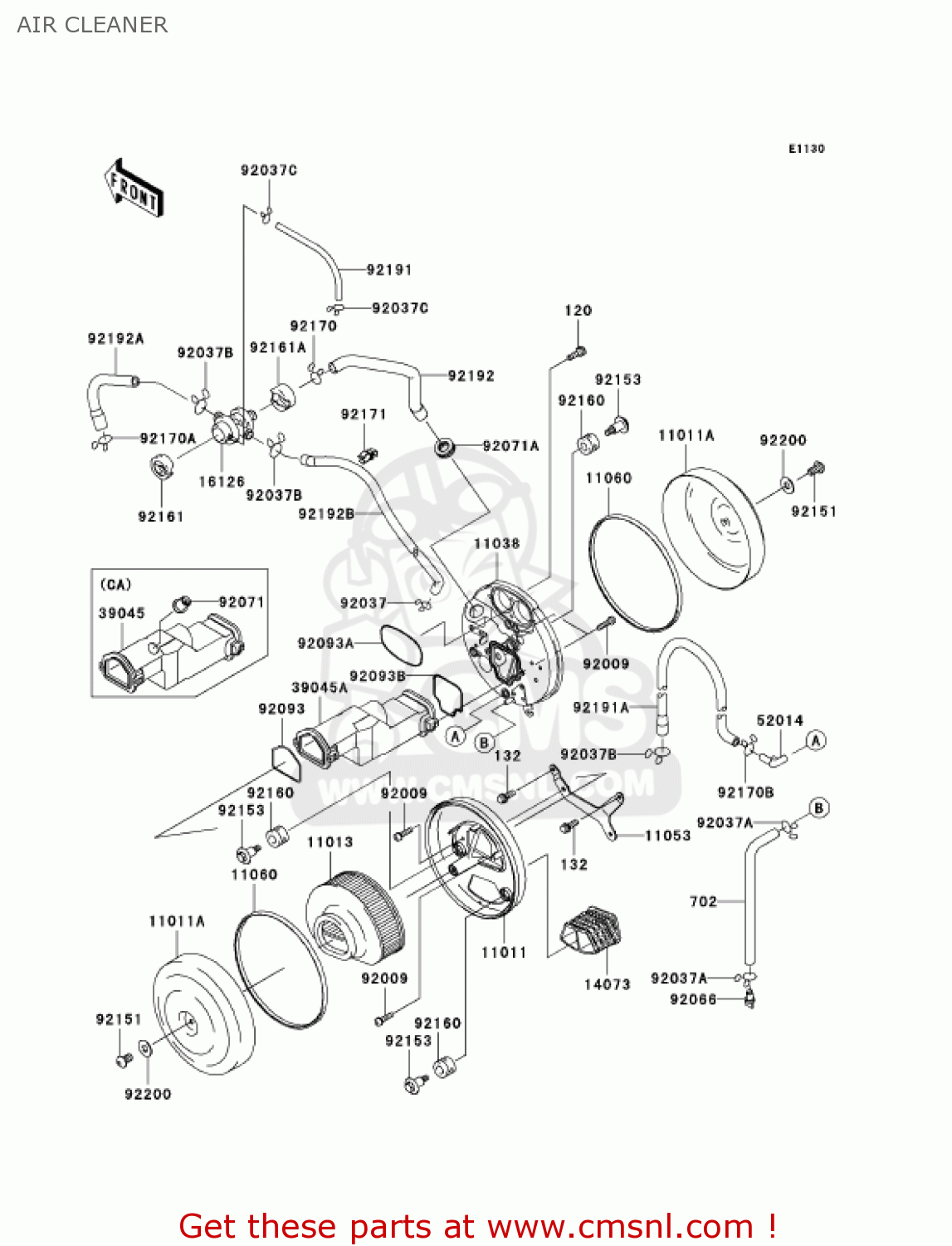 AIR CLEANER VN1600G6F VULCAN 1600 NOMAD 2006 USA CALIFORNIA CANADA