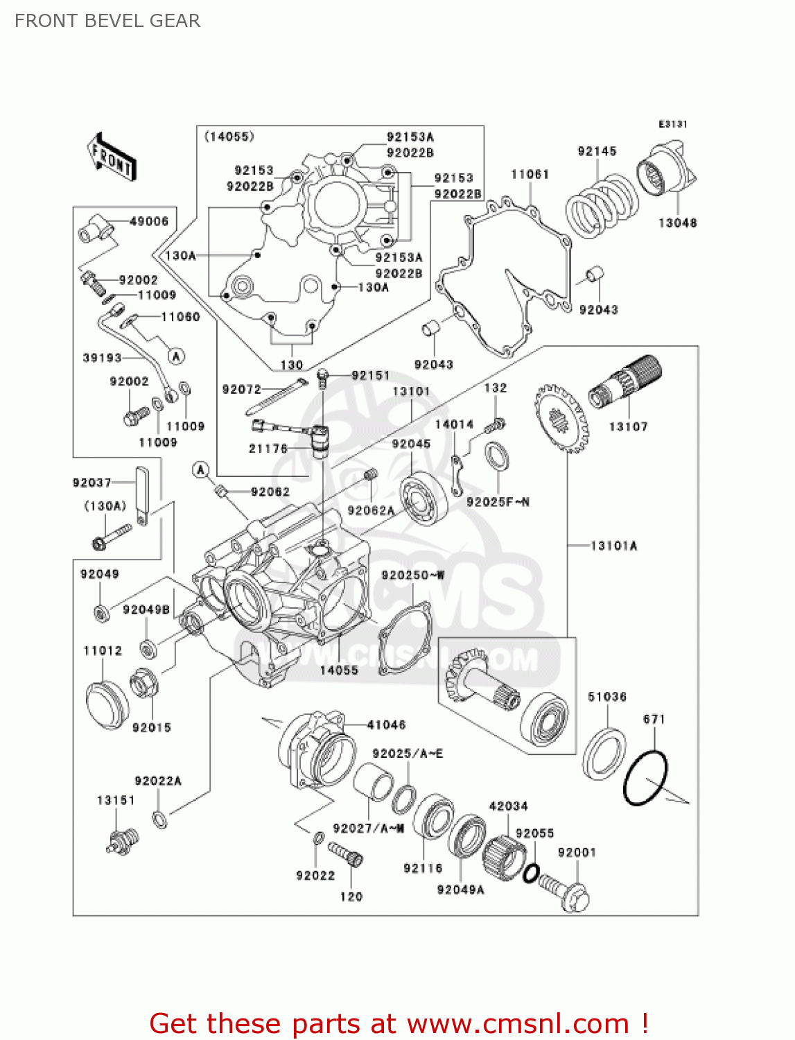 FRONT BEVEL GEAR VN1600G6F VULCAN 1600 NOMAD 2006 USA CALIFORNIA CANADA