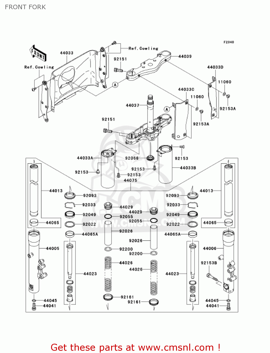 FRONT FORK VN1600G6F VULCAN 1600 NOMAD 2006 USA CALIFORNIA CANADA