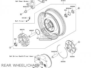 REAR WHEEL/CHAIN - VN1600G6F VULCAN 1600 NOMAD 2006 USA CALIFORNIA CANADA