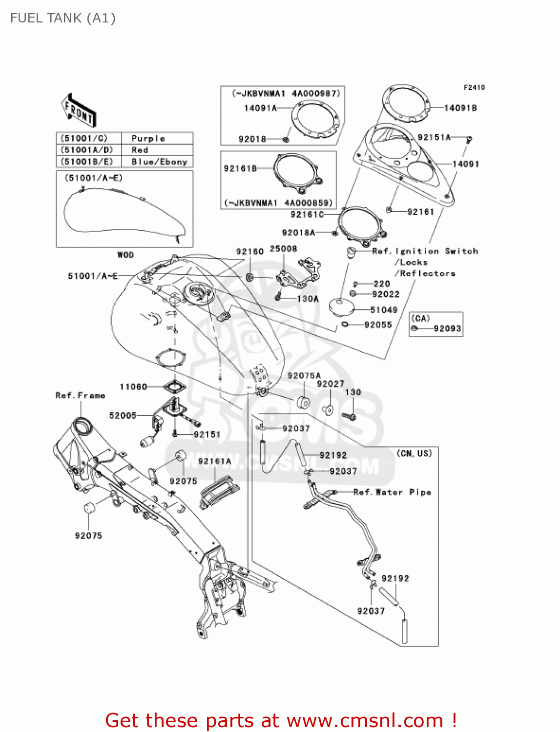FUEL TANK (A1) VN2000A1 VULCAN 2000 2004 USA CALIFORNIA CANADA