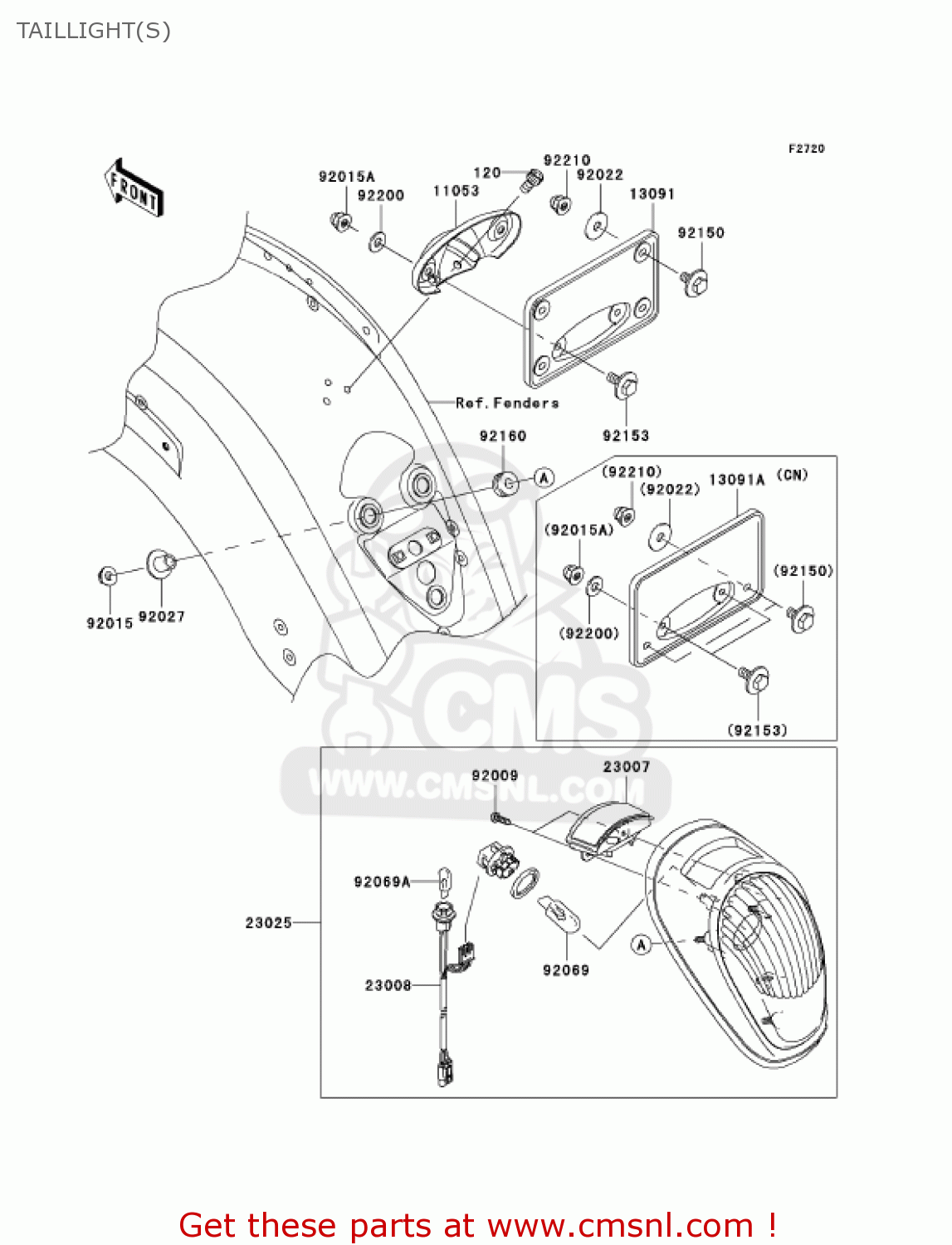 TAILLIGHT(S) VN2000A1 VULCAN 2000 2004 USA CALIFORNIA CANADA