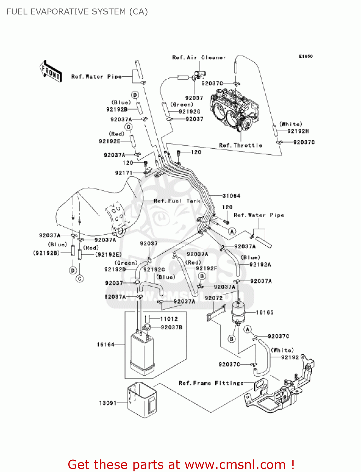 FUEL EVAPORATIVE SYSTEM (CA) VN2000A1 VULCAN 2000 2004 USA CALIFORNIA CANADA