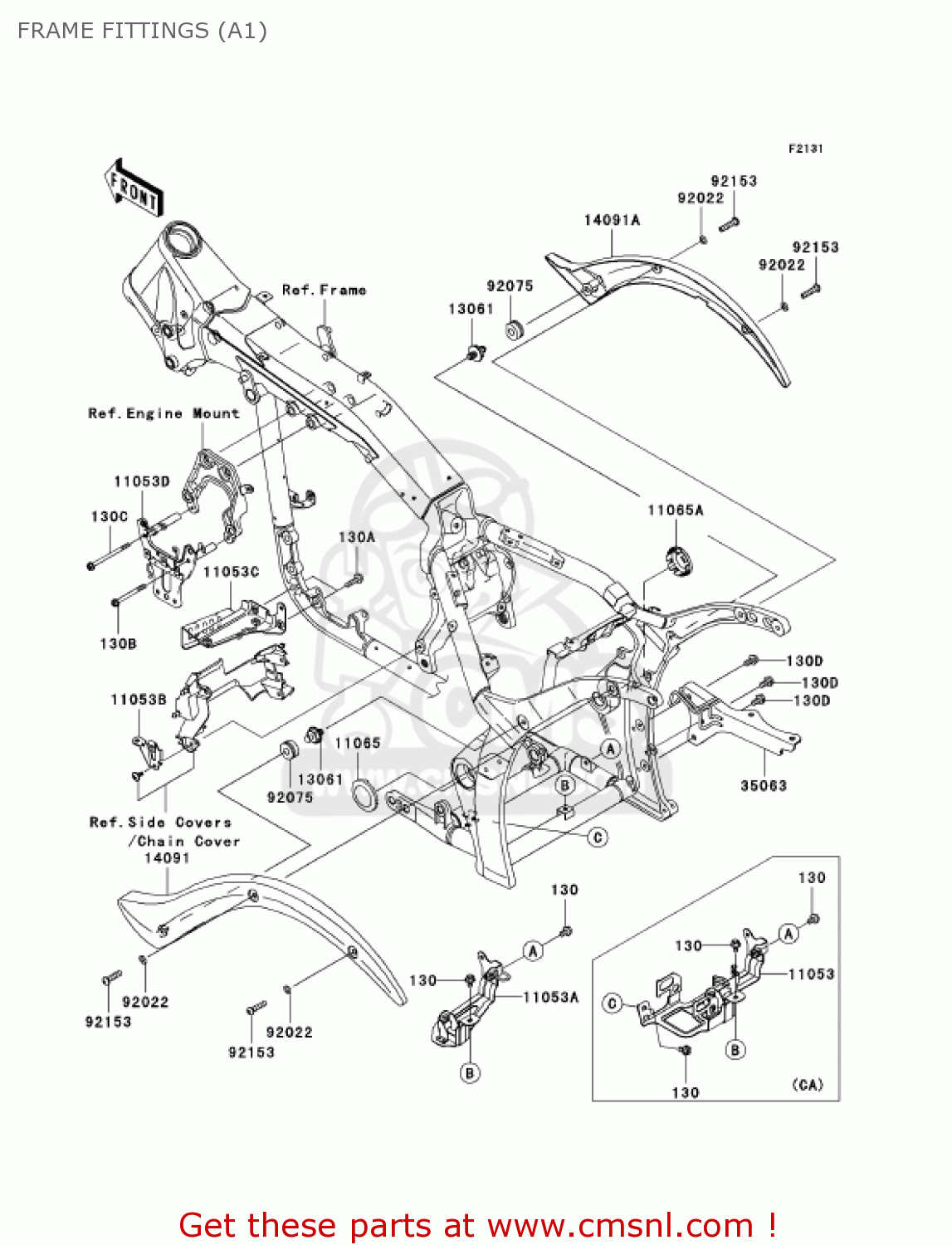 FRAME FITTINGS (A1) VN2000A1 VULCAN 2000 2004 USA CALIFORNIA CANADA