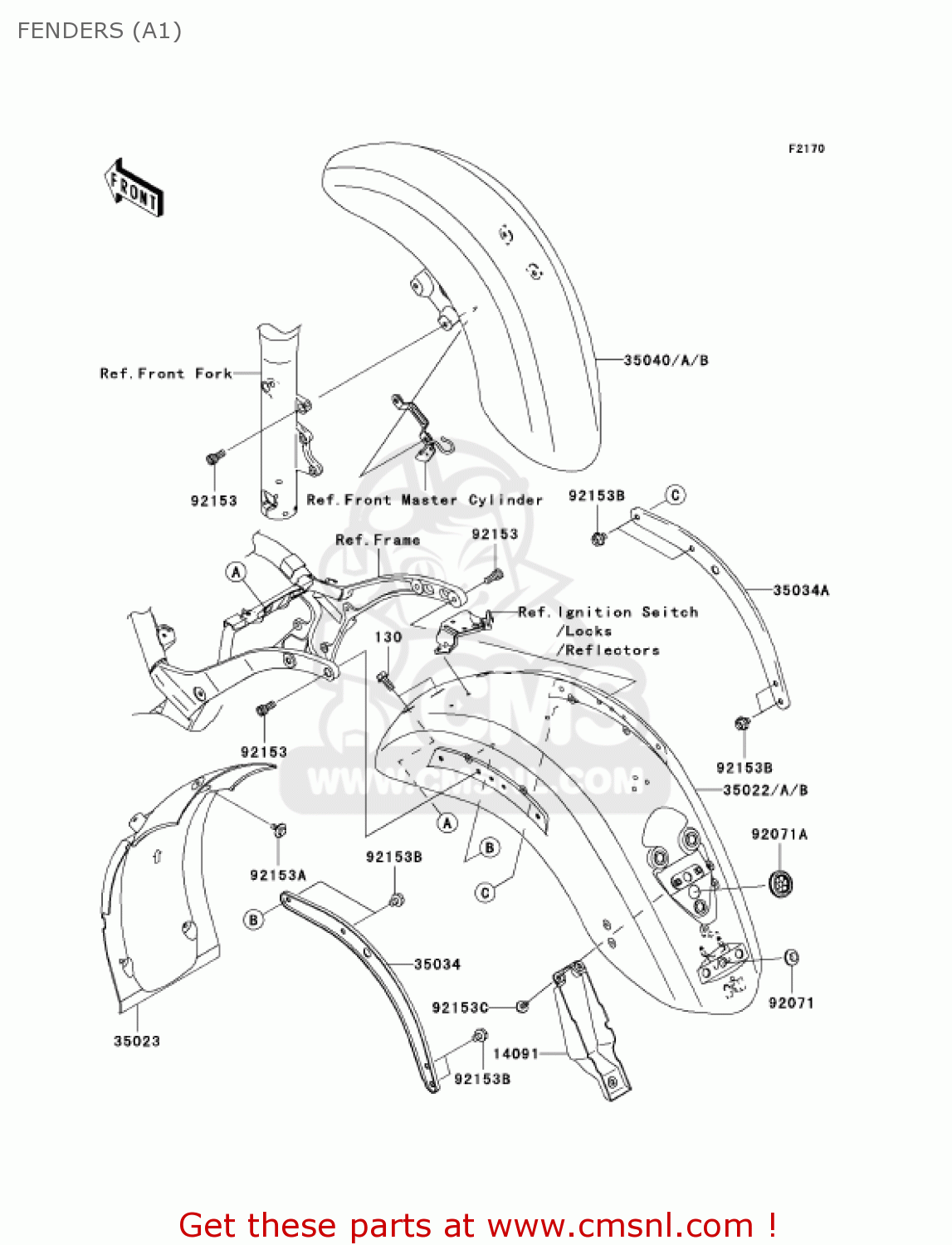 FENDERS (A1) VN2000A1 VULCAN 2000 2004 USA CALIFORNIA CANADA