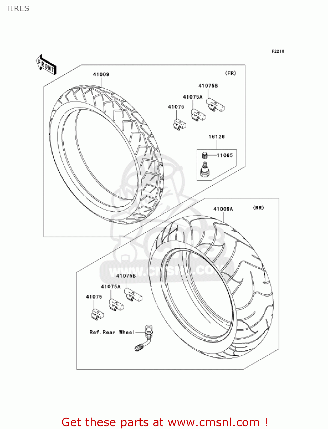 TIRES VN2000A1 VULCAN 2000 2004 USA CALIFORNIA CANADA