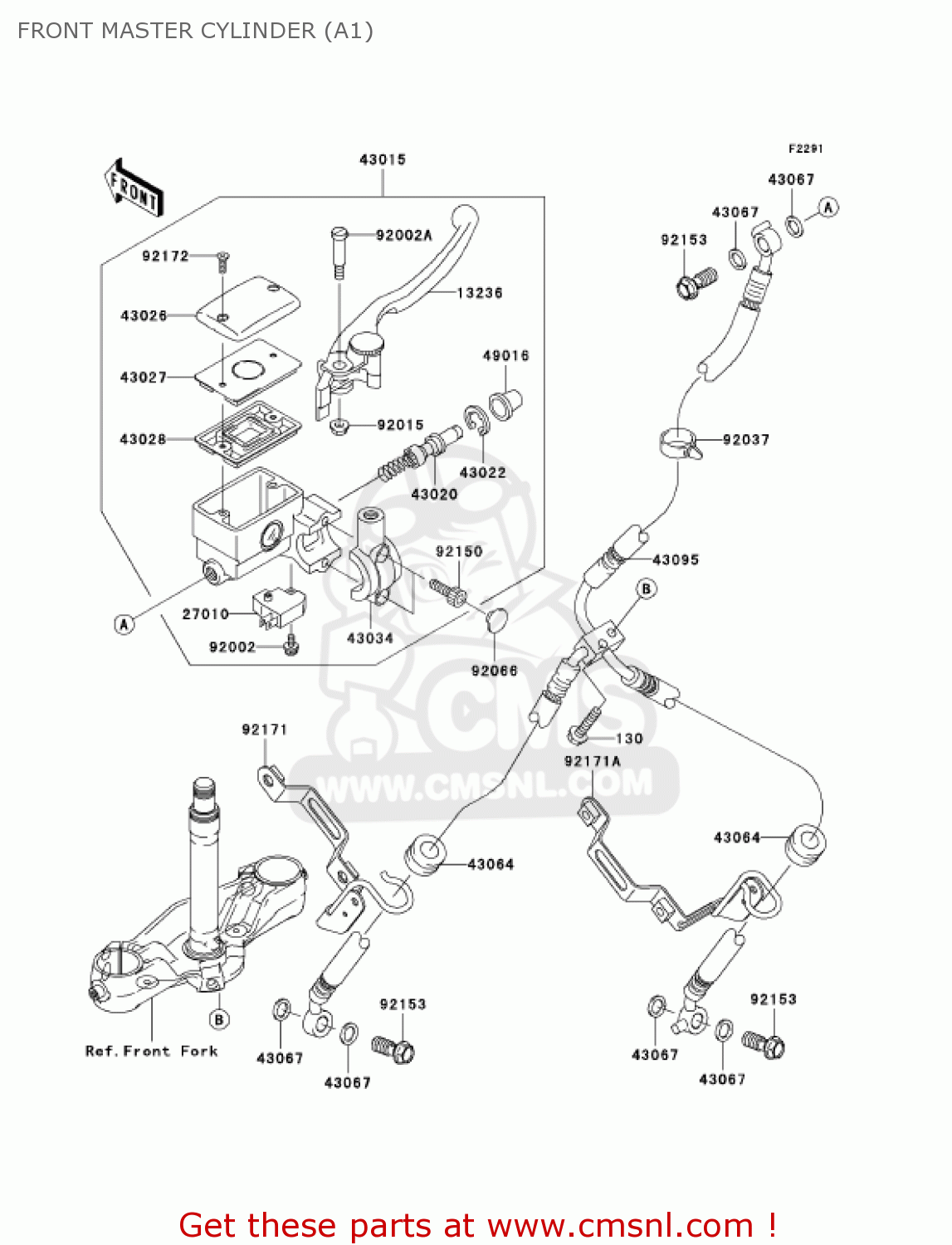 FRONT MASTER CYLINDER (A1) VN2000A1 VULCAN 2000 2004 USA CALIFORNIA CANADA