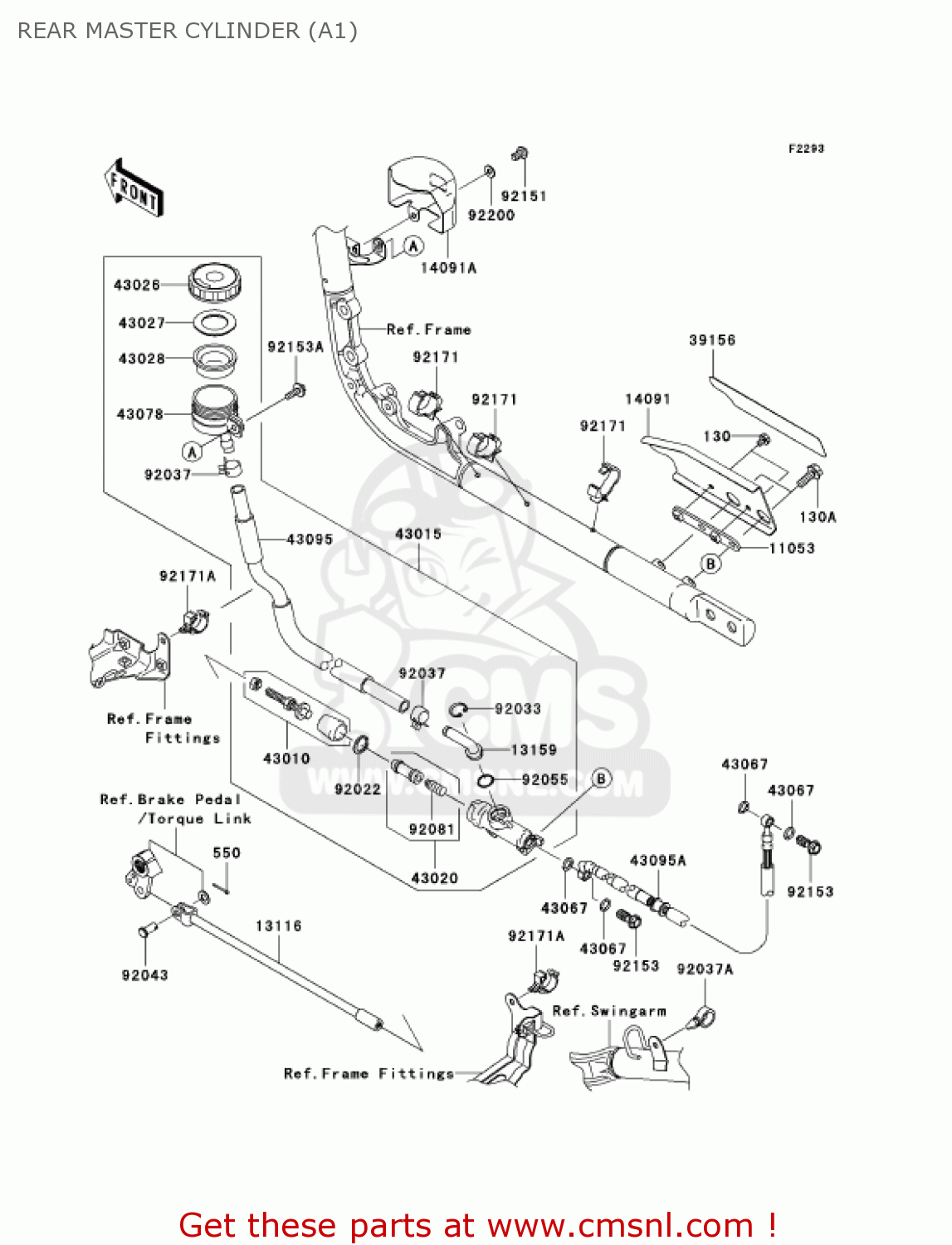 REAR MASTER CYLINDER (A1) VN2000A1 VULCAN 2000 2004 USA CALIFORNIA CANADA