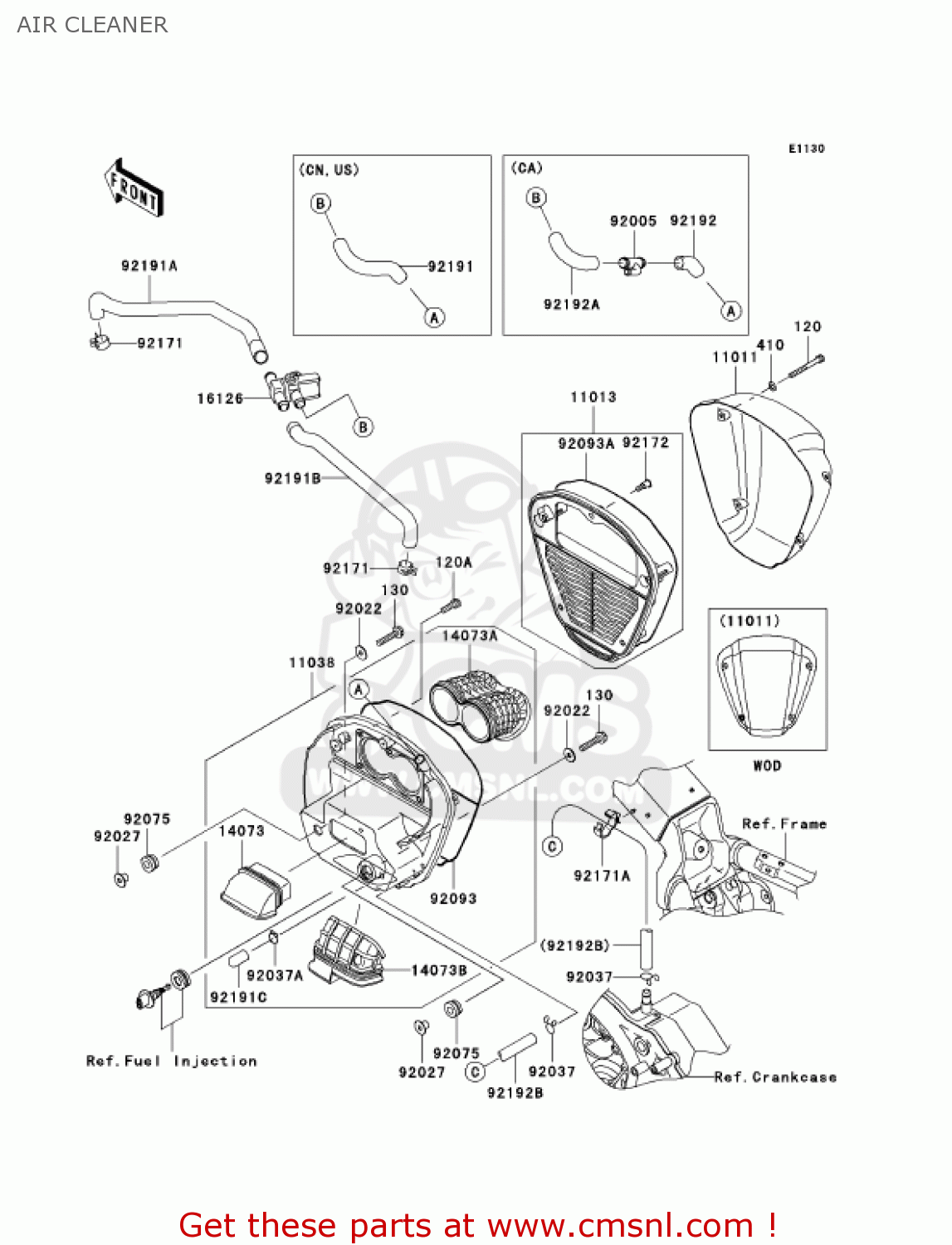 AIR CLEANER VN2000A1 VULCAN 2000 2004 USA CALIFORNIA CANADA