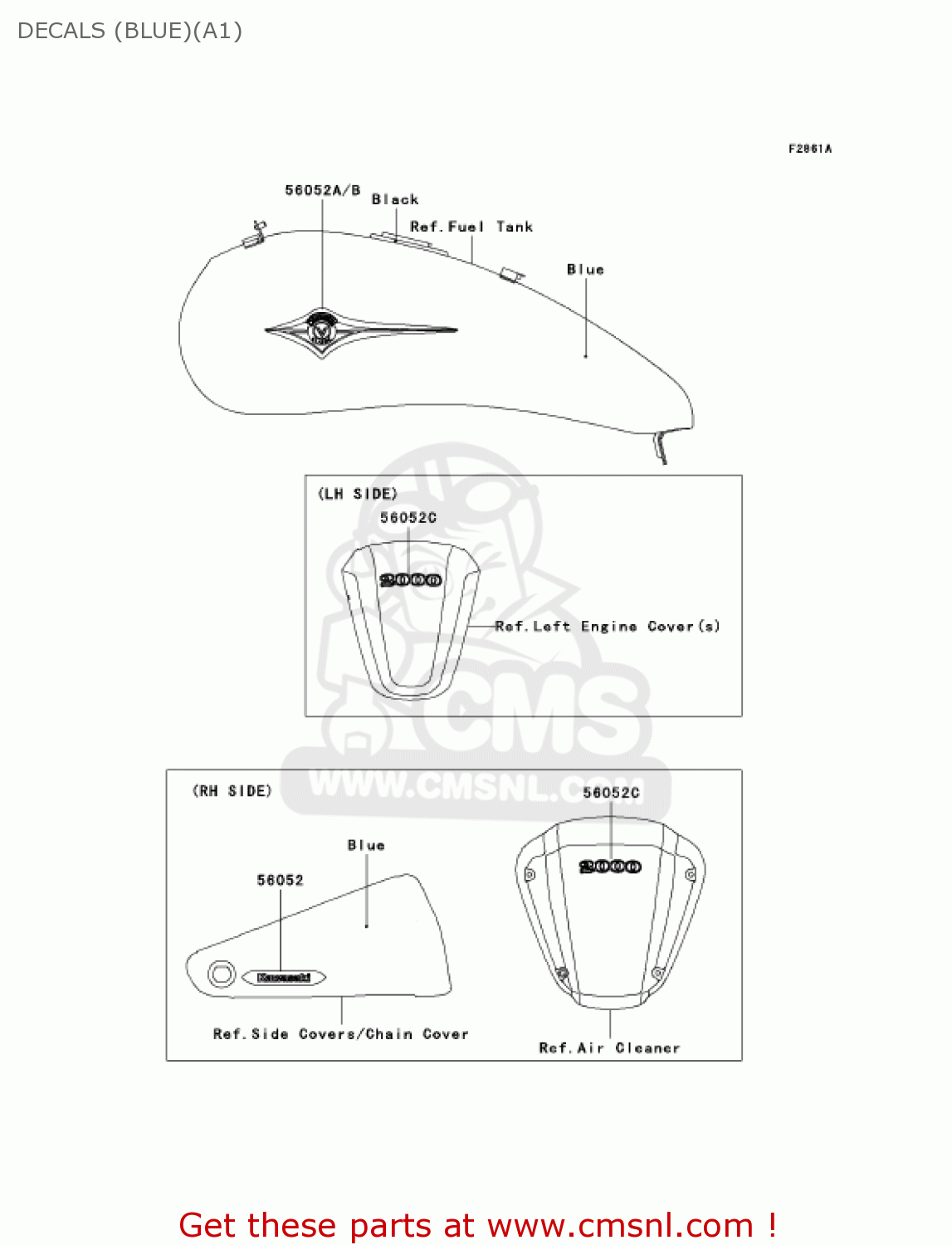 DECALS (BLUE)(A1) VN2000A1 VULCAN 2000 2004 USA CALIFORNIA CANADA