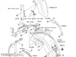 FENDERS (A1) - VN2000A1 VULCAN 2000 2004 USA CALIFORNIA CANADA