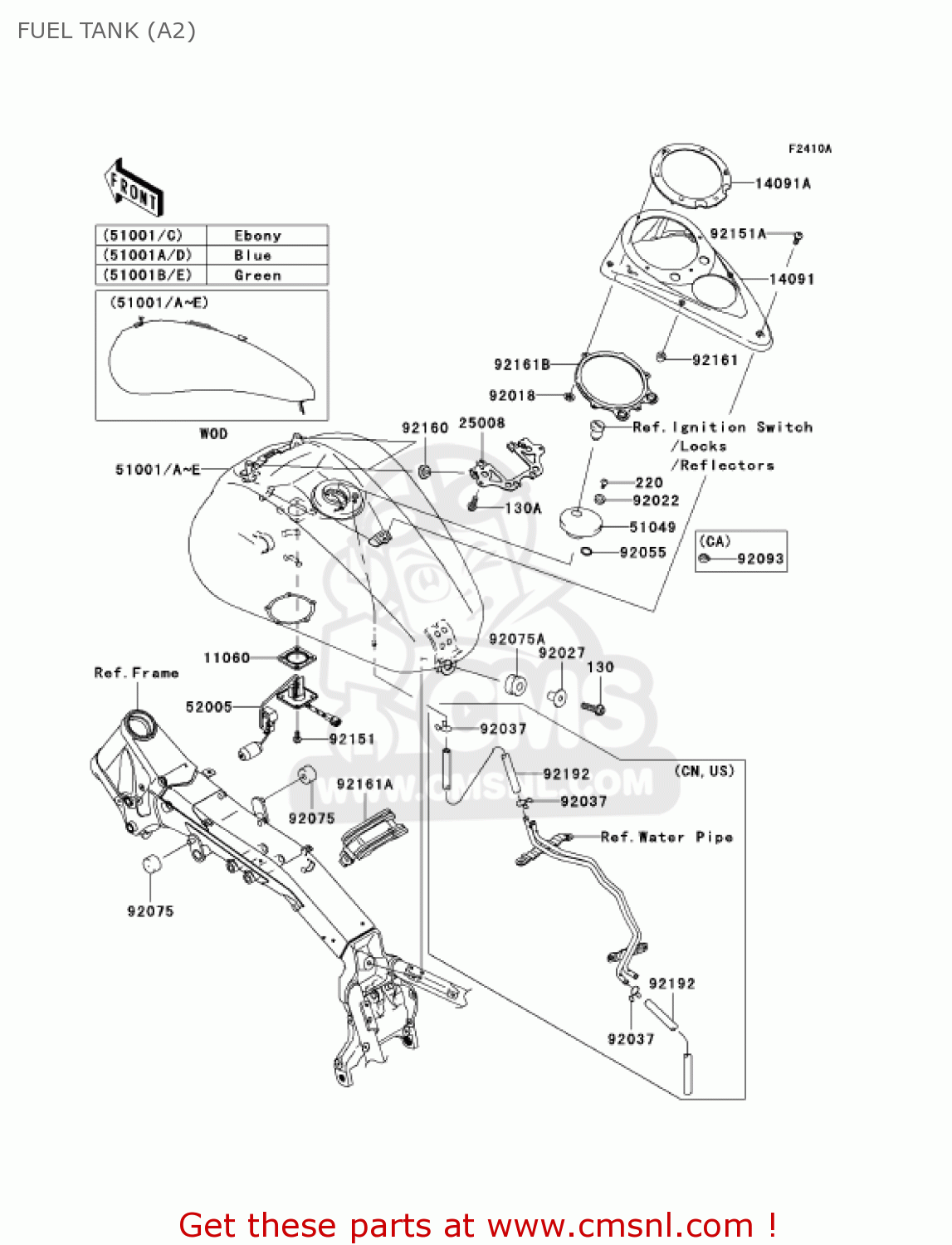 FUEL TANK (A2) VN2000A2 VULCAN 2000 2005 USA CALIFORNIA CANADA