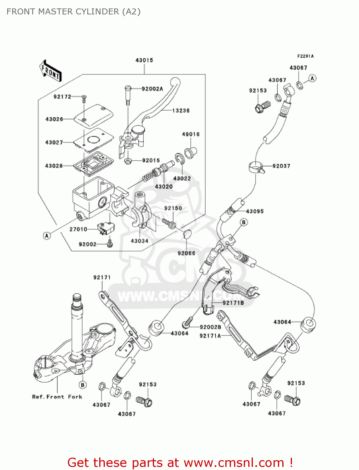 FRONT MASTER CYLINDER (A2) VN2000A2 VULCAN 2000 2005 USA CALIFORNIA CANADA