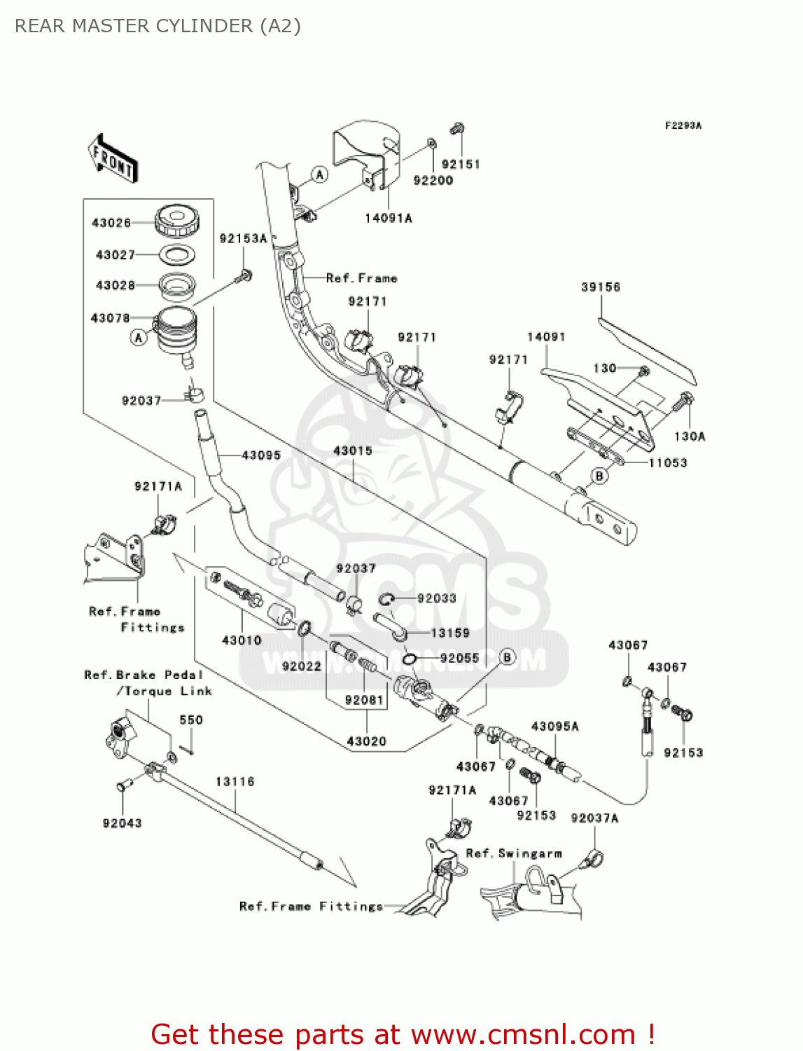 REAR MASTER CYLINDER (A2) VN2000A2 VULCAN 2000 2005 USA CALIFORNIA CANADA