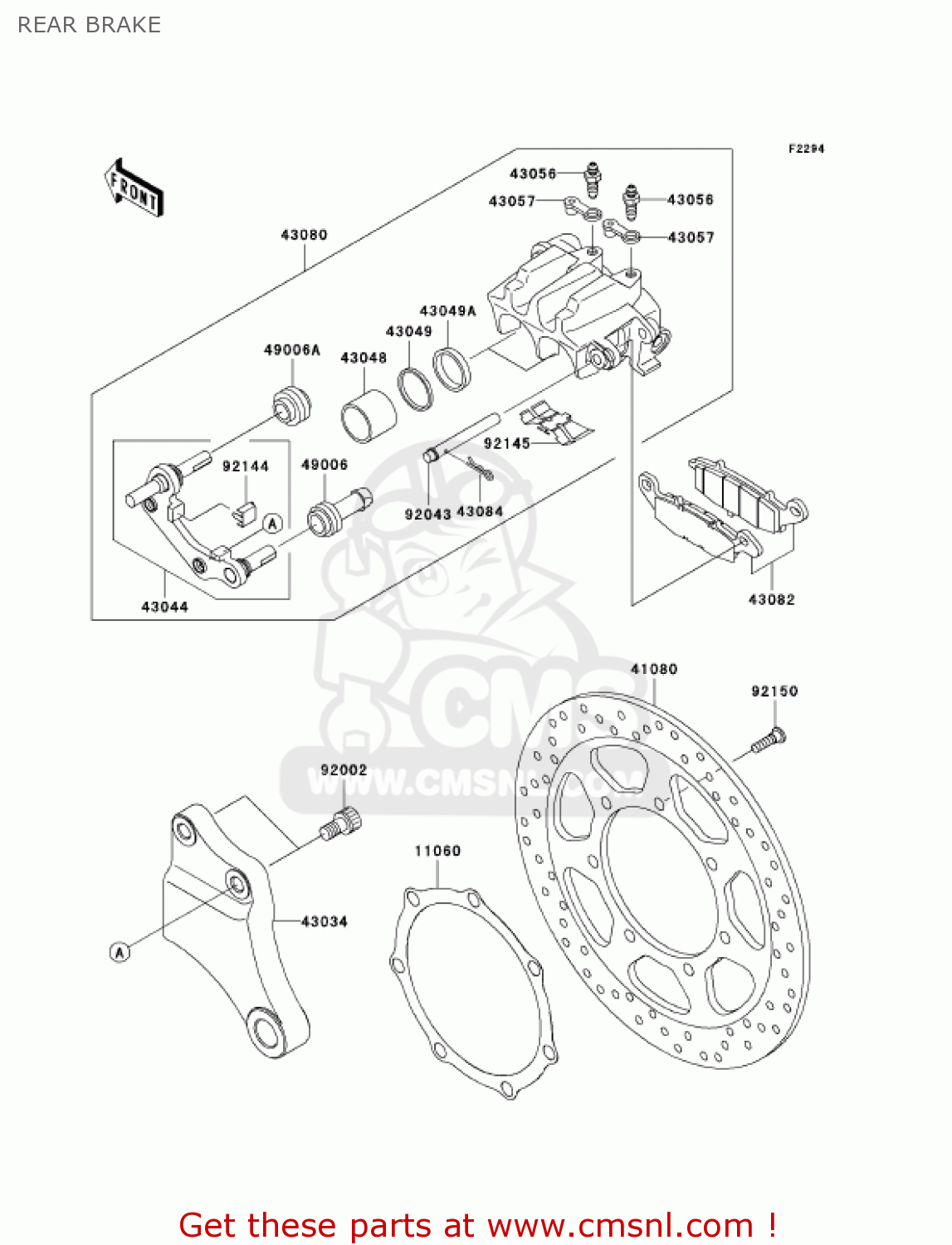 REAR BRAKE VN2000A2 VULCAN 2000 2005 USA CALIFORNIA CANADA