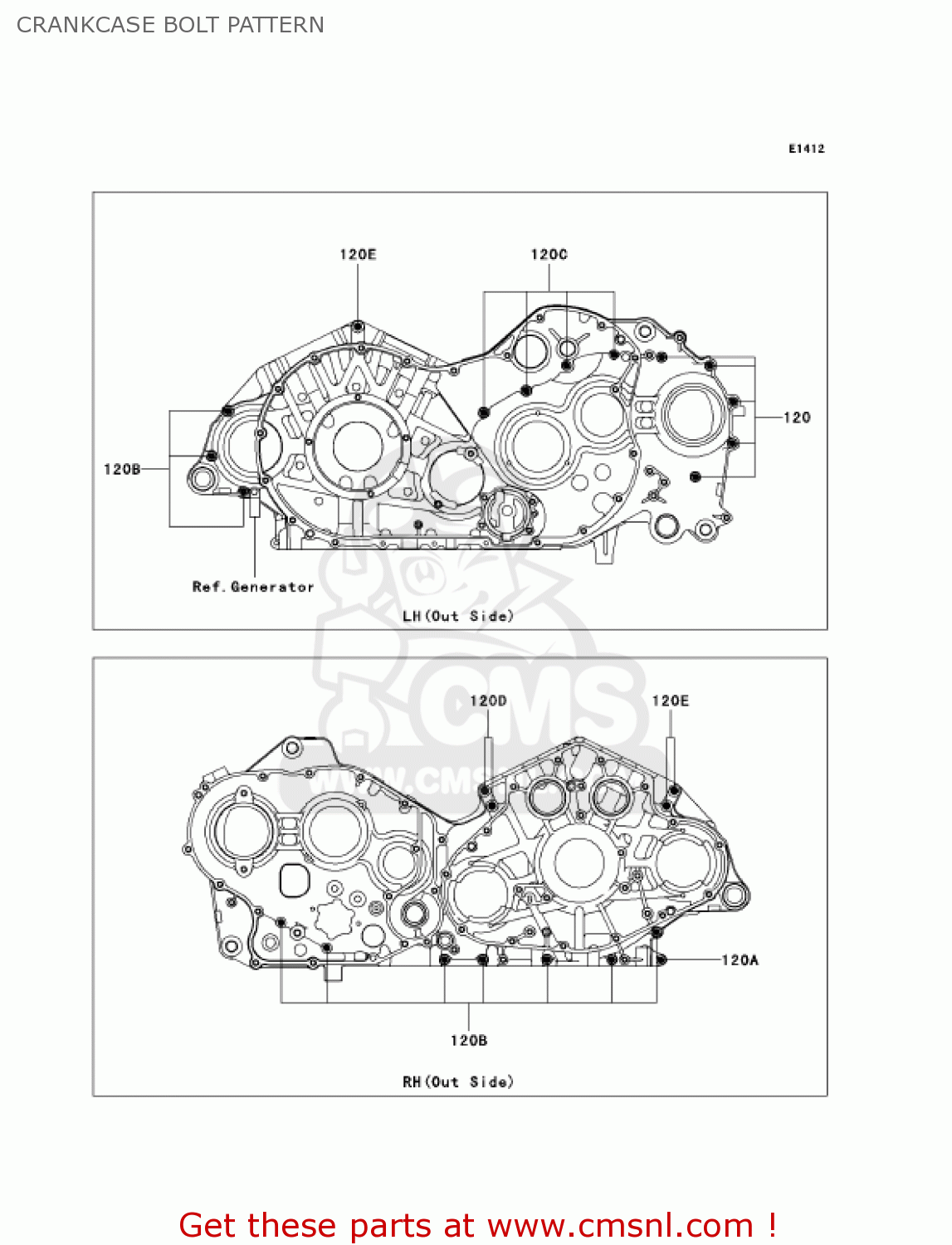 CRANKCASE BOLT PATTERN VN2000A2 VULCAN 2000 2005 USA CALIFORNIA CANADA