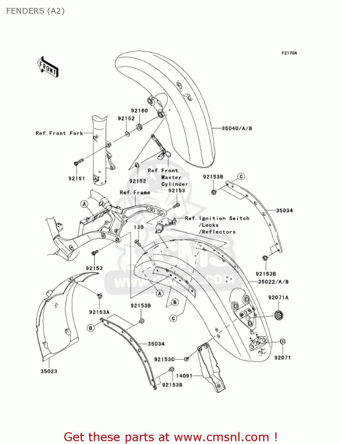 FENDERS (A2) VN2000A2 VULCAN 2000 2005 USA CALIFORNIA CANADA