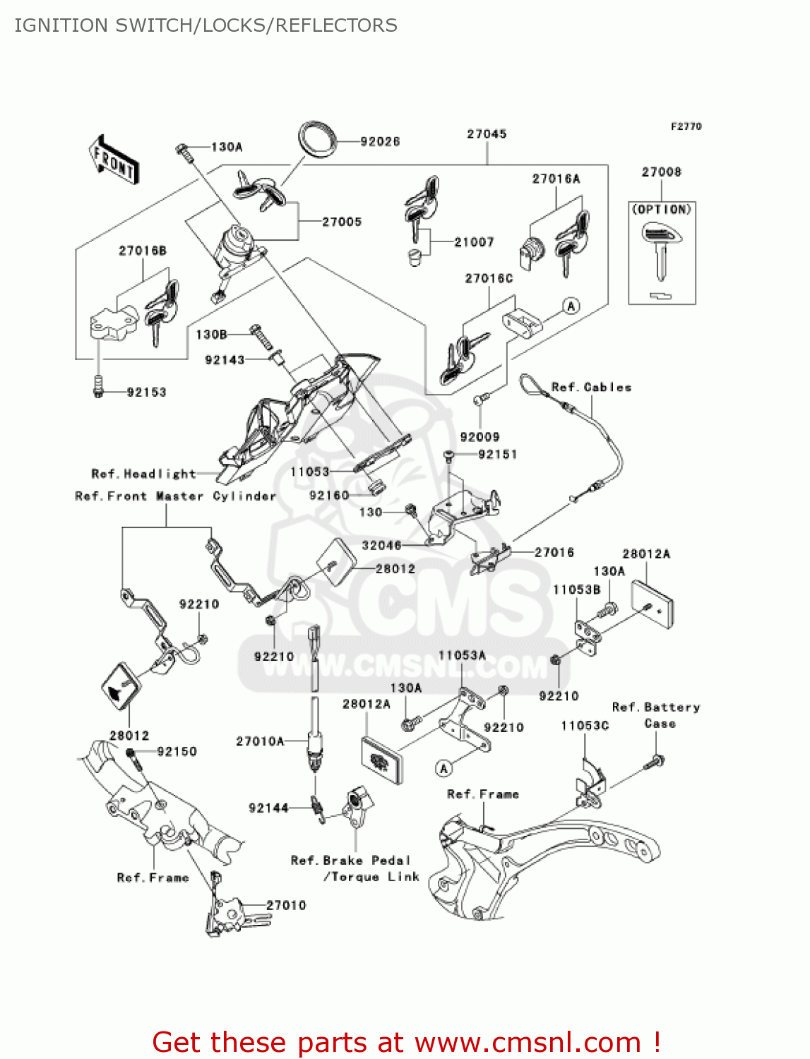 IGNITION SWITCH/LOCKS/REFLECTORS VN2000A2 VULCAN 2000 2005 USA CALIFORNIA CANADA