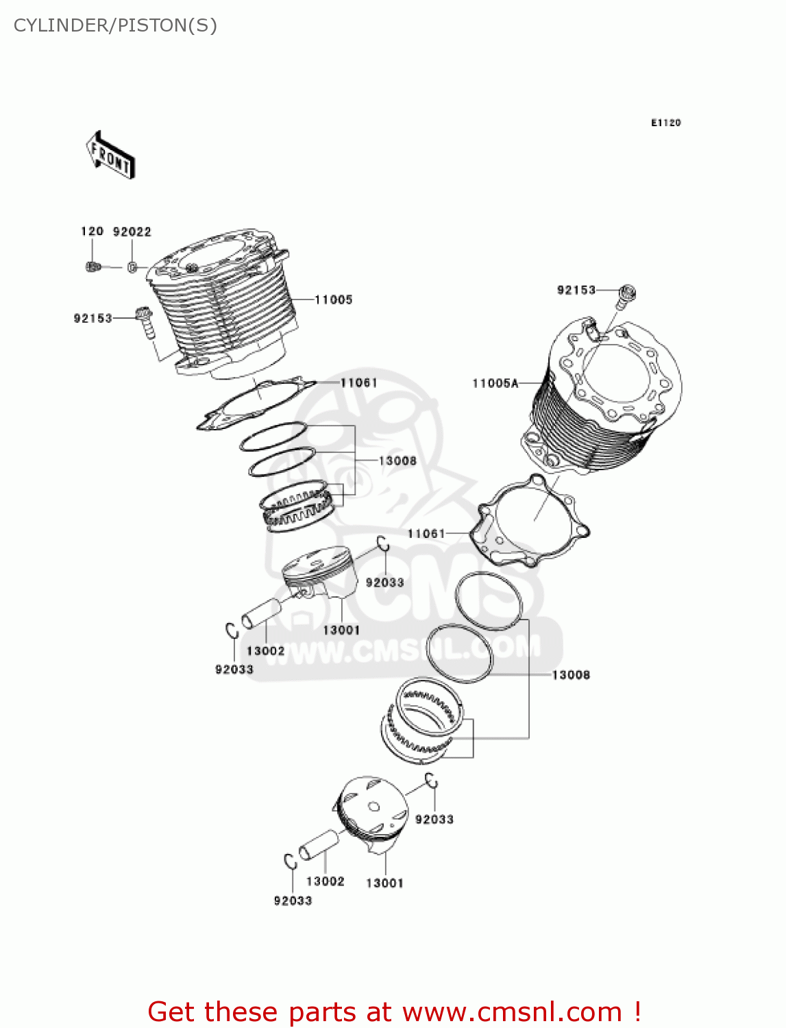 CYLINDER/PISTON(S) VN2000A2 VULCAN 2000 2005 USA CALIFORNIA CANADA