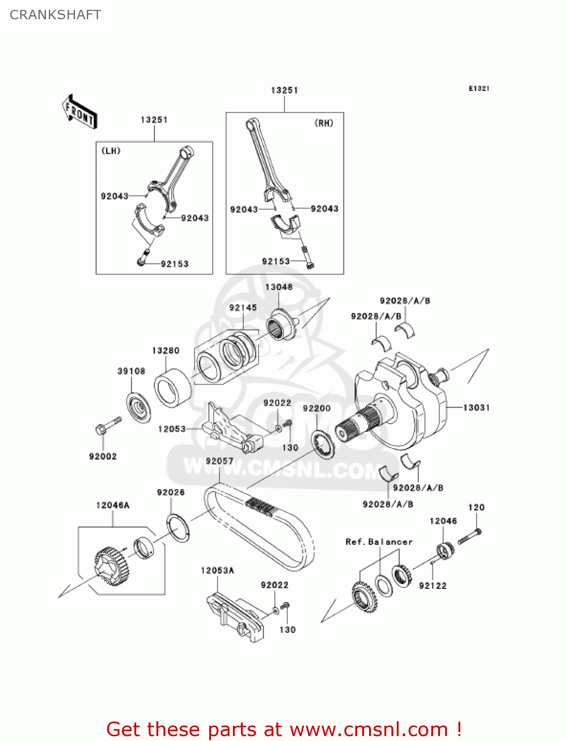 CRANKSHAFT VN2000A2 VULCAN 2000 2005 USA CALIFORNIA CANADA