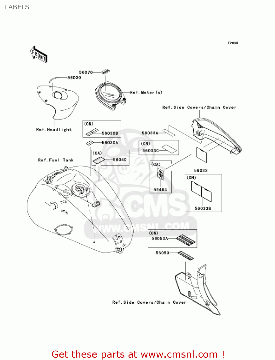 LABELS VN2000A2 VULCAN 2000 2005 USA CALIFORNIA CANADA