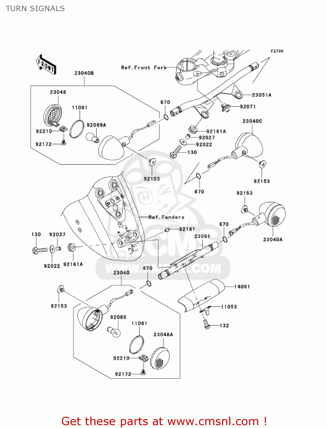 TURN SIGNALS VN2000A2 VULCAN 2000 2005 USA CALIFORNIA CANADA