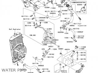 WATER PIPE - VN2000A2 VULCAN 2000 2005 USA CALIFORNIA CANADA