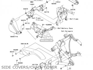SIDE COVERS/CHAIN COVER - VN2000A2 VULCAN 2000 2005 USA CALIFORNIA CANADA