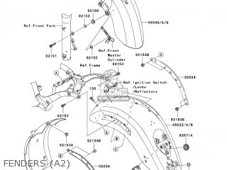 FENDERS (A2) - VN2000A2 VULCAN 2000 2005 USA CALIFORNIA CANADA