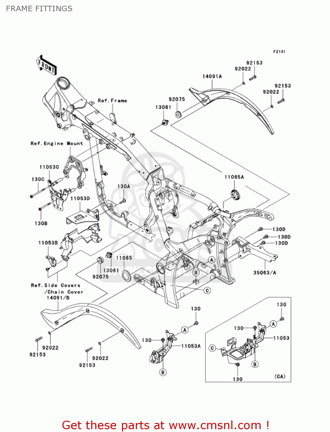 FRAME FITTINGS VN2000A6F VULCAN 2000 2006 USA CALIFORNIA CANADA