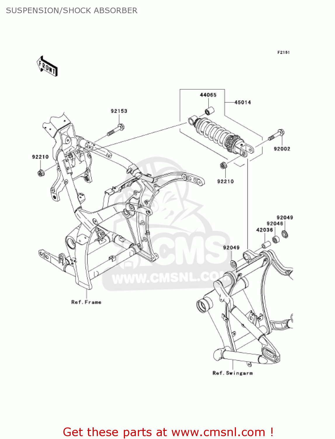 SUSPENSION/SHOCK ABSORBER VN2000A6F VULCAN 2000 2006 USA CALIFORNIA CANADA