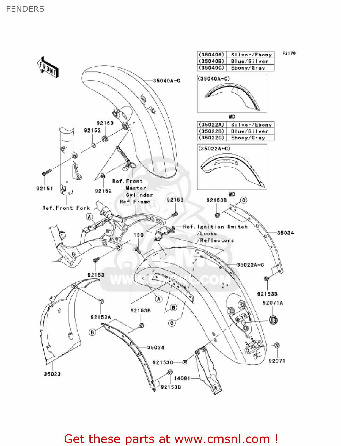 FENDERS VN2000A6F VULCAN 2000 2006 USA CALIFORNIA CANADA