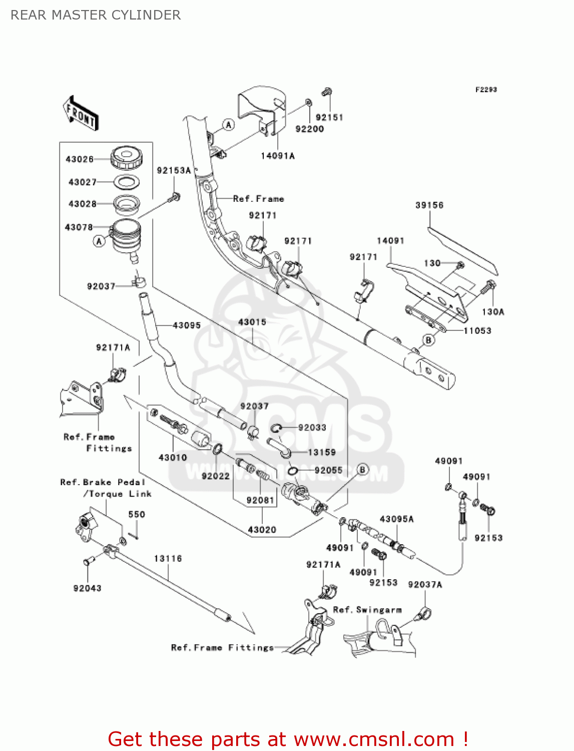REAR MASTER CYLINDER VN2000A6F VULCAN 2000 2006 USA CALIFORNIA CANADA