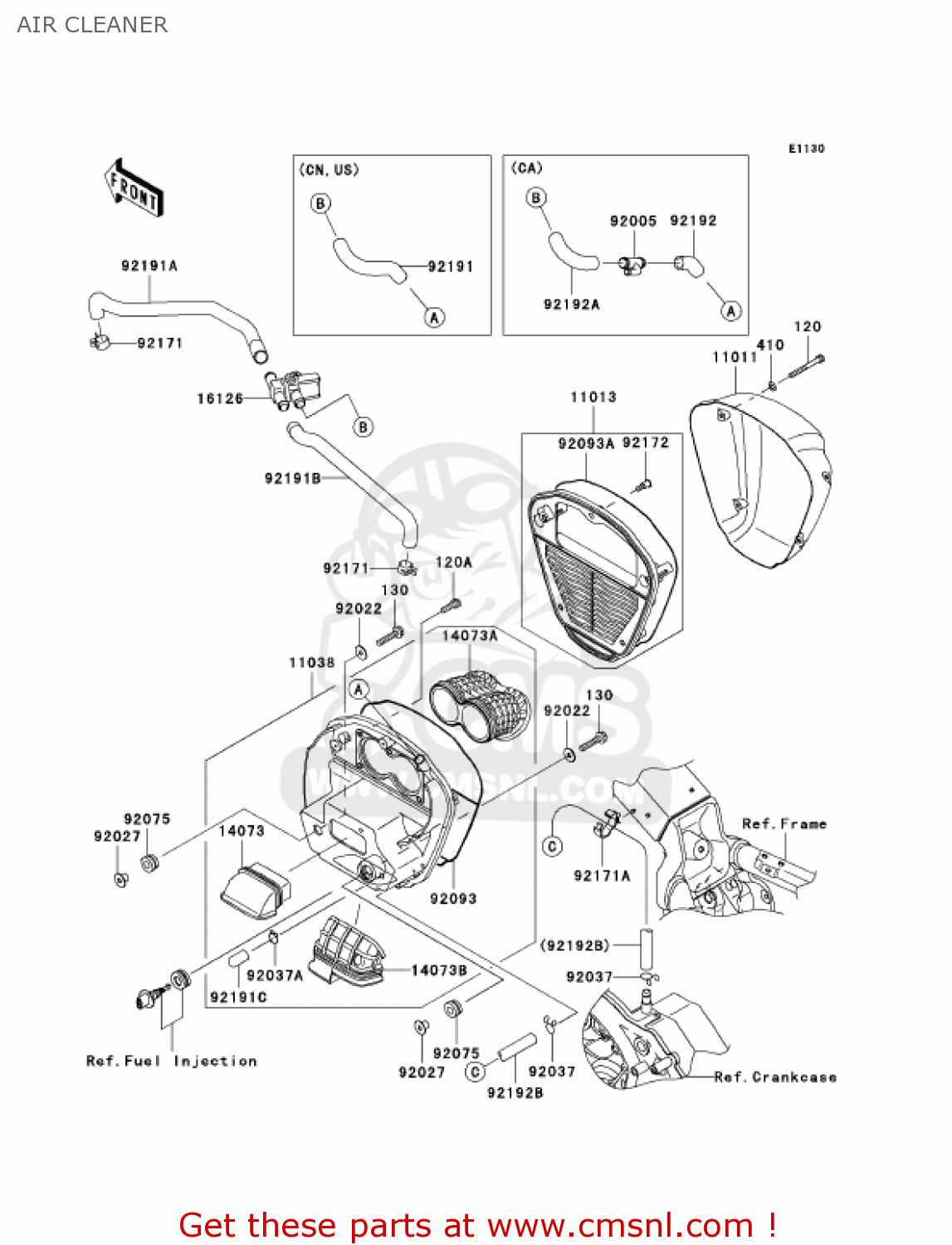 AIR CLEANER VN2000A6F VULCAN 2000 2006 USA CALIFORNIA CANADA