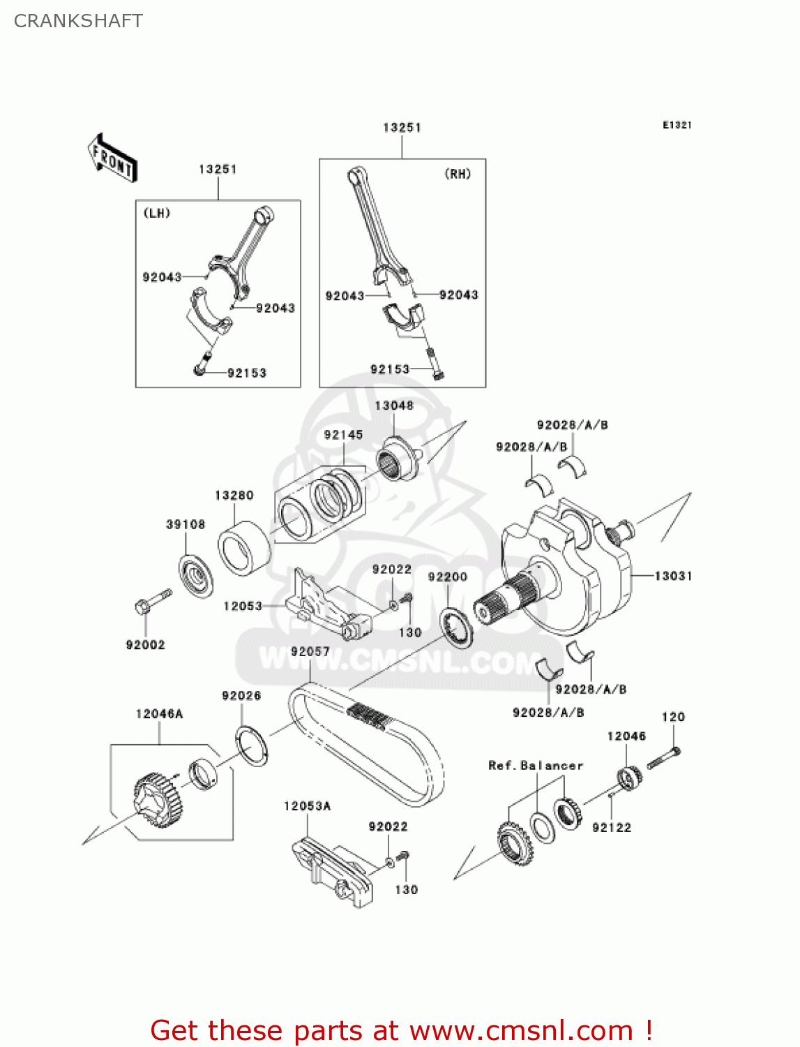 CRANKSHAFT VN2000A6F VULCAN 2000 2006 USA CALIFORNIA CANADA