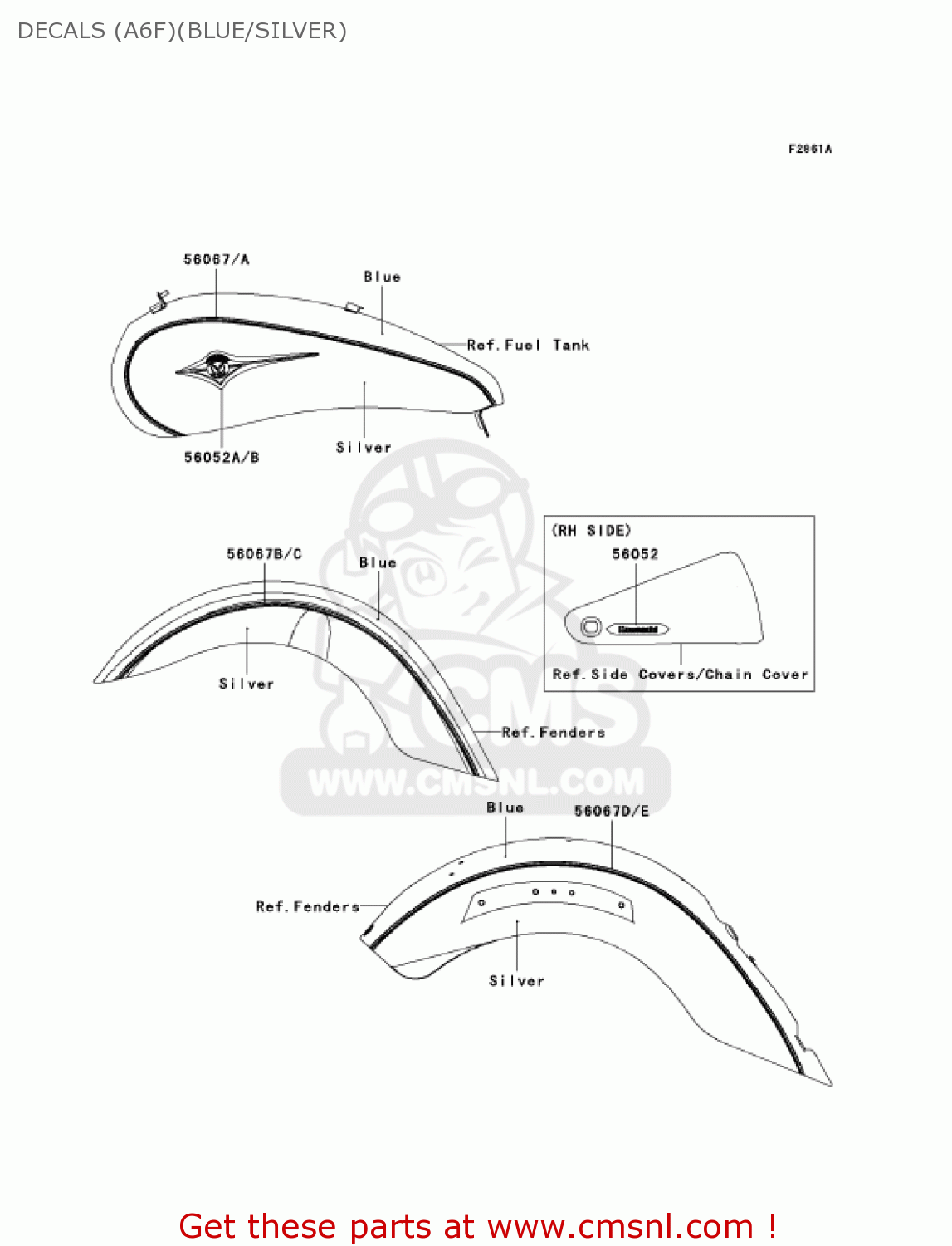DECALS (A6F)(BLUE/SILVER) VN2000A6F VULCAN 2000 2006 USA CALIFORNIA CANADA