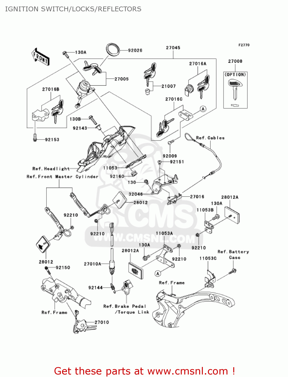 IGNITION SWITCH/LOCKS/REFLECTORS VN2000A6F VULCAN 2000 2006 USA CALIFORNIA CANADA