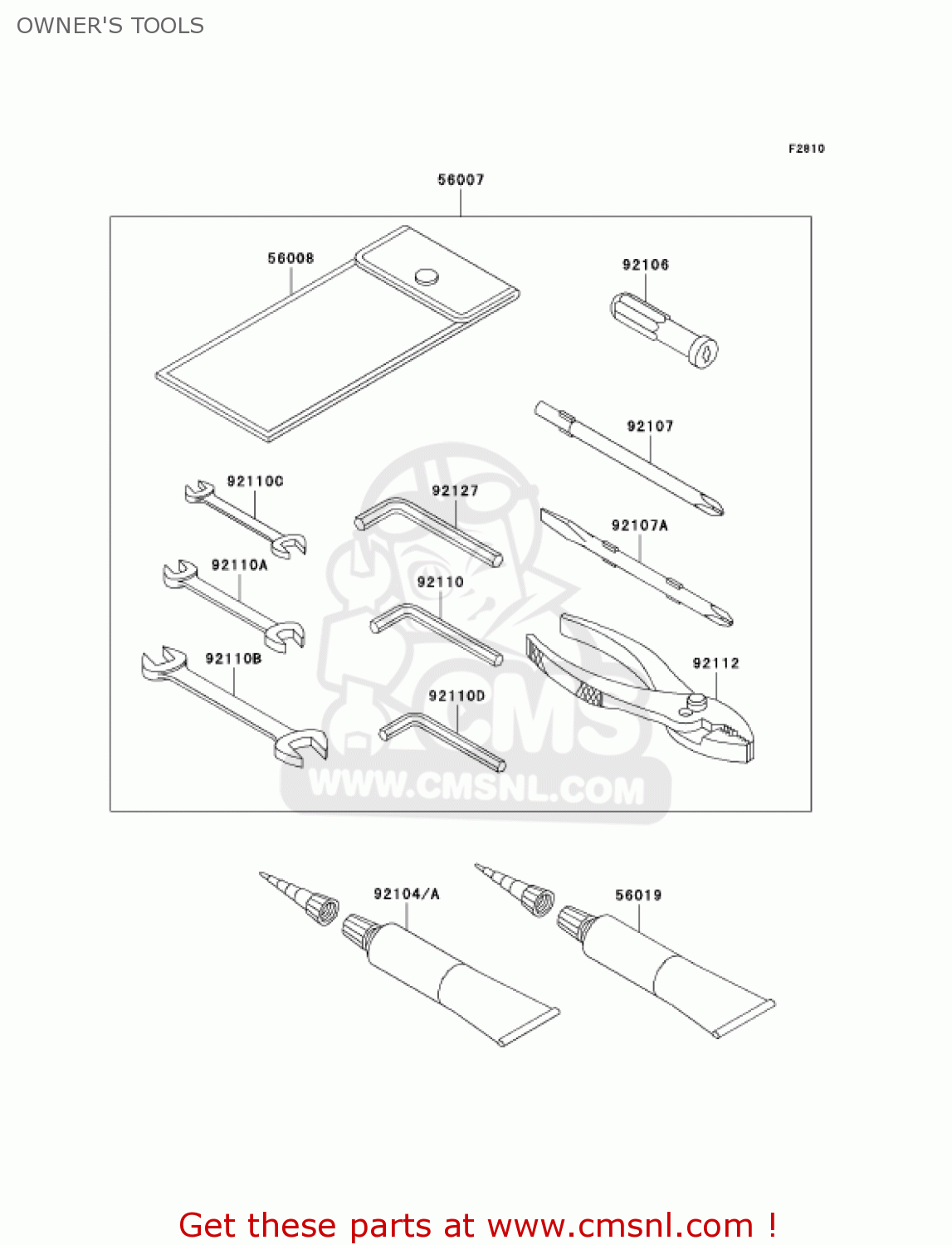 OWNER'S TOOLS VN2000A6F VULCAN 2000 2006 USA CALIFORNIA CANADA
