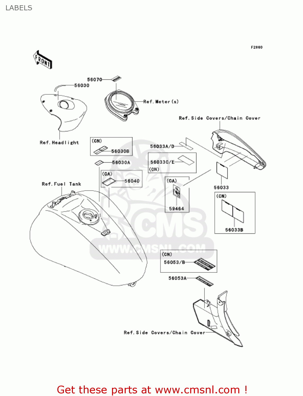 LABELS VN2000A6F VULCAN 2000 2006 USA CALIFORNIA CANADA