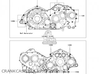 CRANKCASE BOLT PATTERN - VN2000A6F VULCAN 2000 2006 USA CALIFORNIA CANADA