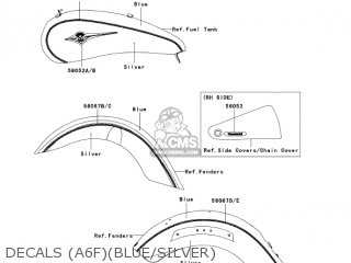 DECALS (A6F)(BLUE/SILVER) - VN2000A6F VULCAN 2000 2006 USA CALIFORNIA CANADA