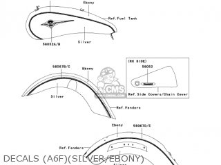 DECALS (A6F)(SILVER/EBONY) - VN2000A6F VULCAN 2000 2006 USA CALIFORNIA CANADA