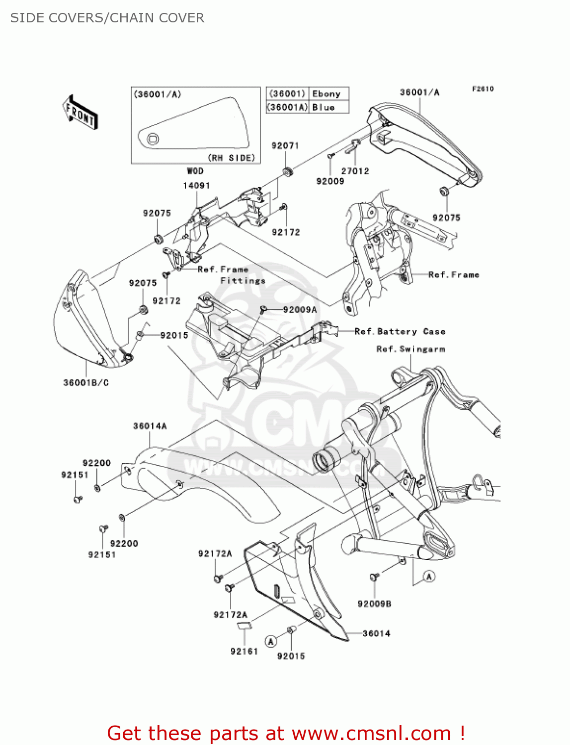 SIDE COVERS/CHAIN COVER VN2000A7F VULCAN 2000 2007 USA CALIFORNIA CANADA