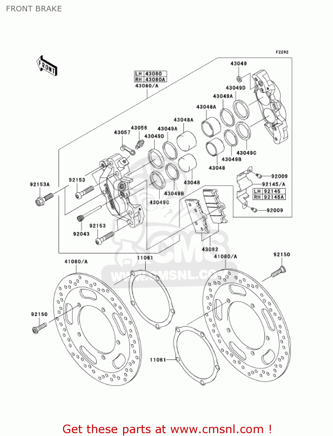 FRONT BRAKE VN2000A7F VULCAN 2000 2007 USA CALIFORNIA CANADA