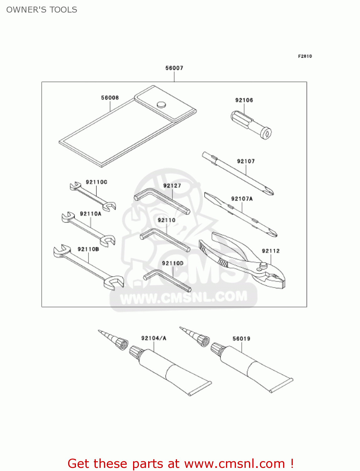 OWNER'S TOOLS VN2000A7F VULCAN 2000 2007 USA CALIFORNIA CANADA