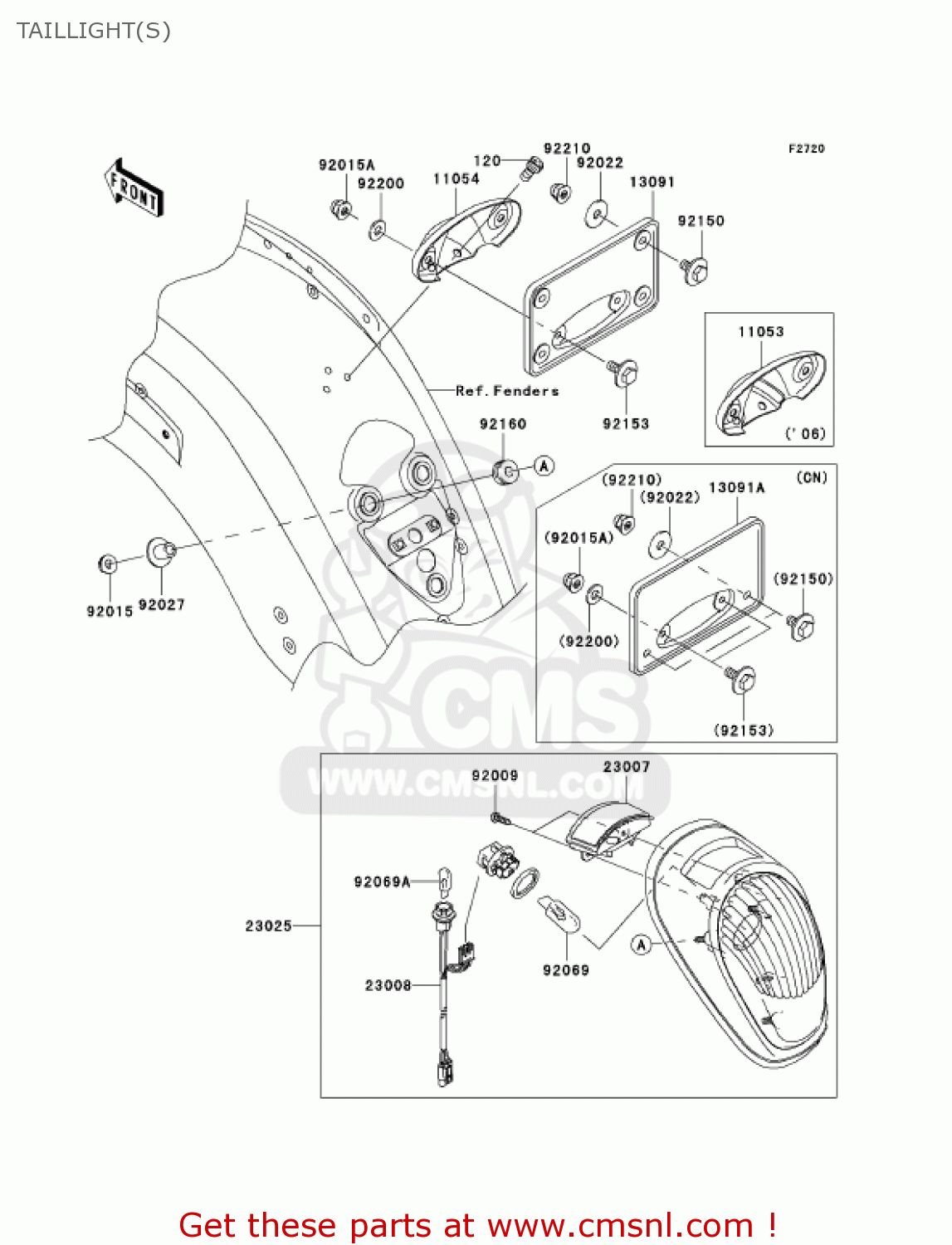 TAILLIGHT(S) VN2000A7F VULCAN 2000 2007 USA CALIFORNIA CANADA